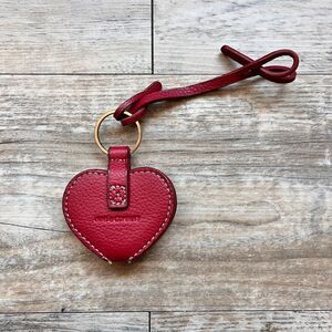 Nine & Co Red Leather Heart Photo Holder Keychain Bag Charm Y2K Cute Coach